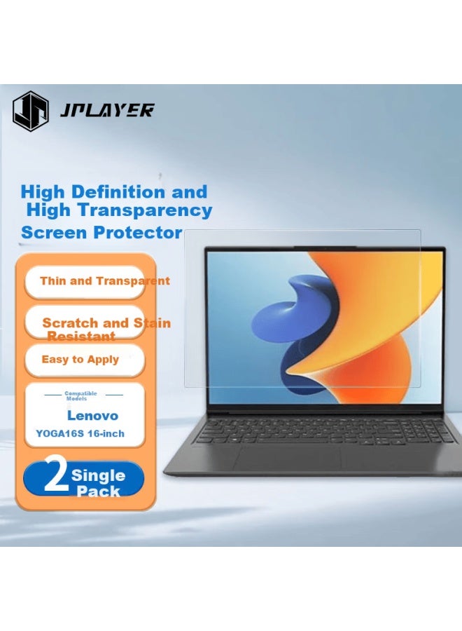 Jplayer Screen Protector For Lenovo Yoga 16s 16-inch Laptop, Hd Anti-scratch Lcd Film, 2-pack - Image 2