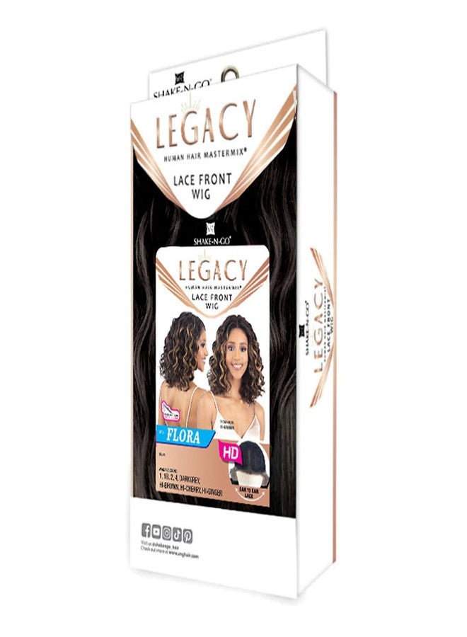 شيك-ان-جو شعر مستعار أمامي من الدانتيل عالي الجودة من مزيج الشعر البشري SHAKE-N-GO، لون Legacy Flora (رمادي داكن) - Image 2