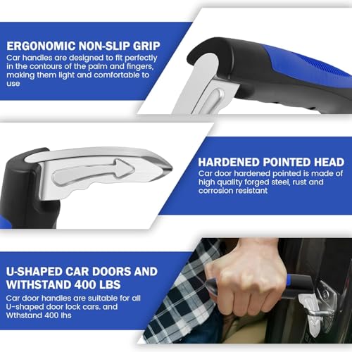 HOMAVA Portable Vehicle Support Handle, Car Door Latch Assist Grab Bar, Elderly Automotive Door Assist Handle, Standing Mobility Aid for Car with Glass Breaker | Blue | Pack 2 - Image 4