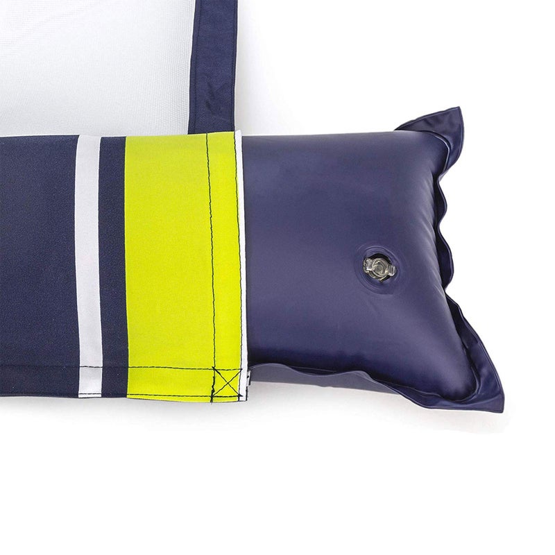 Aqua 4-in-1 Deluxe Monterey, Resort-Quality Pool Float and Water Hammock,Multi-Purpose, Inflatable Pool Floats for Adults with Thick, Durable Material, Navy/Green Stripe - Image 4