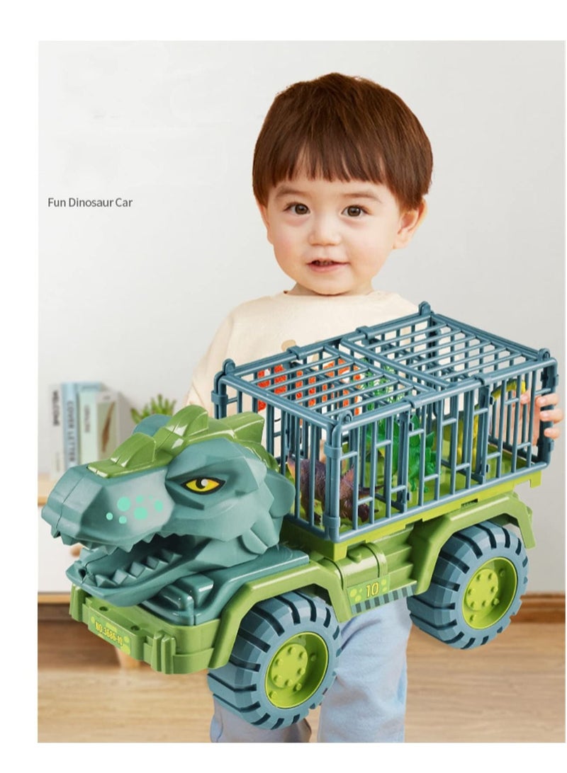 MIXDE Dinosaur Truck Toys for 3-6 Year Old Boys Girls with 15 Dino Toys Playset Figures,Dinosaur Toys for Kids,Toy Trucks for Boys,Large Dinosaur Carrier Truck,Livestock Transport Vehicle - Image 2