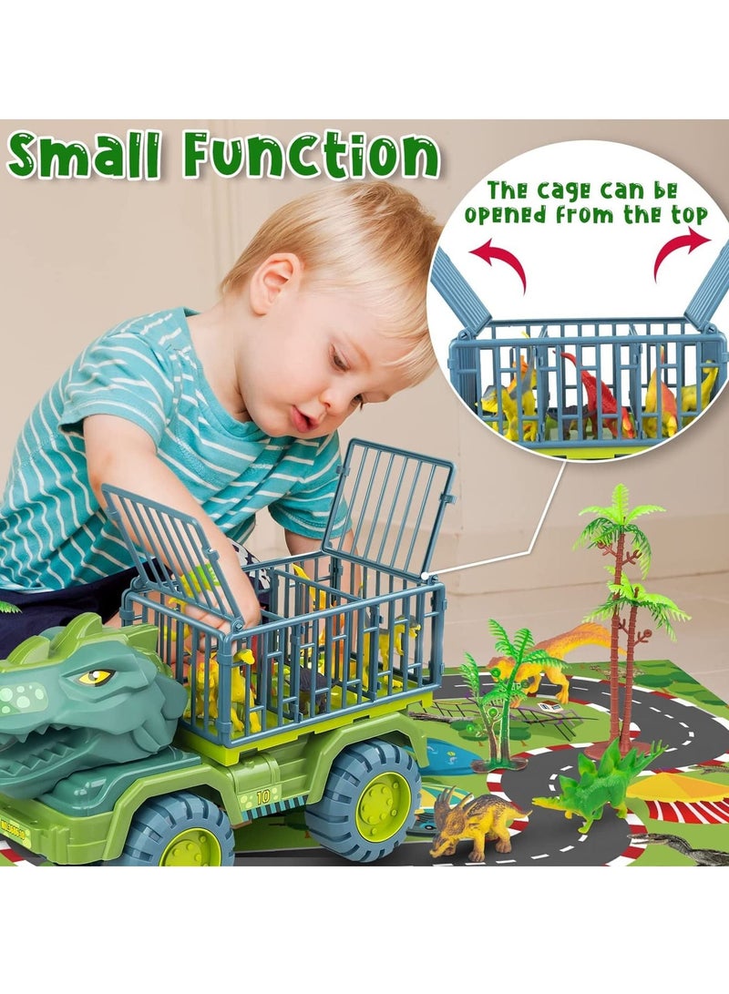 MIXDE Dinosaur Truck Toys for 3-6 Year Old Boys Girls with 15 Dino Toys Playset Figures,Dinosaur Toys for Kids,Toy Trucks for Boys,Large Dinosaur Carrier Truck,Livestock Transport Vehicle - Image 3
