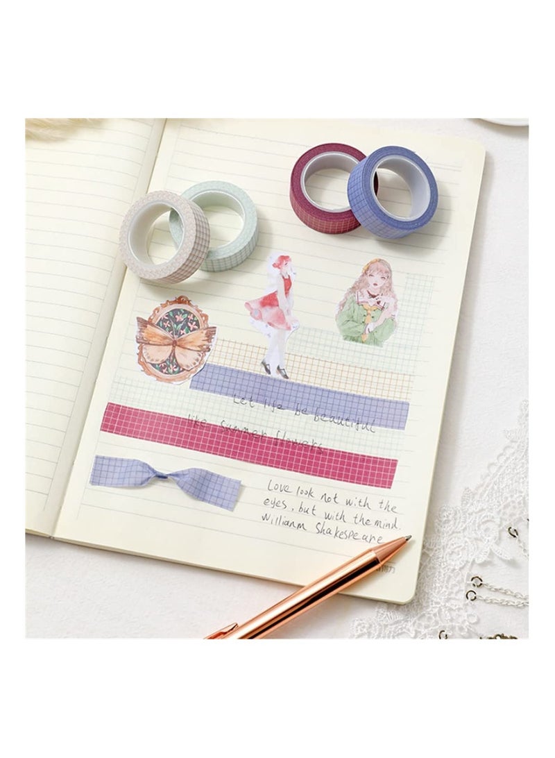 7 Piece Grid and Paper Tape Set Paper Tape Masking Tape for DIY Decor Planner Scrapbook Adhesive School Party Supplies - Image 5
