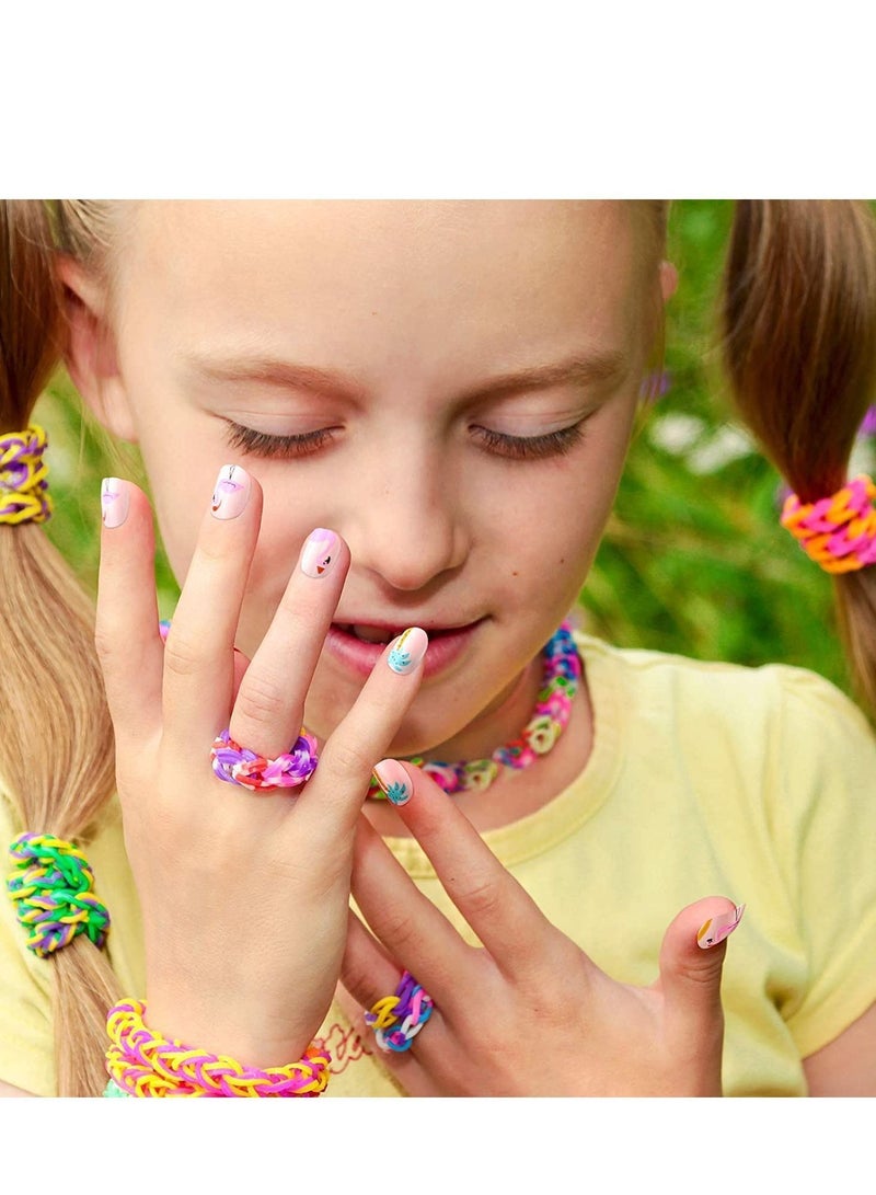 نيبمينينت Kids False Nails, Children Press on Fake Tip Cartoon Full Cover Short Fingernail Artificial for Girls Art Decoration (120 Pcs) - Image 2