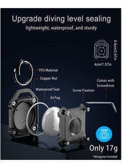 Excefore IP68 Waterproof Airtag Holder 2 Pack, Hard TPU Airtag Keychain, 360° Full Protection Airtag Case with Key Chain for Key, Luggage, Dog Collar, Compatible Apple Air tag  - Image 5