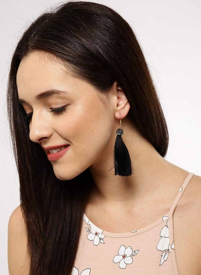 STAR WORK - Pairs Bohemian Tassel Earrings Set Vintage National Style Leather Heart Shape Earrings Acrylic Stud Hoop Drop Dangle Earrings for Women Girls (T-3) - Image 3