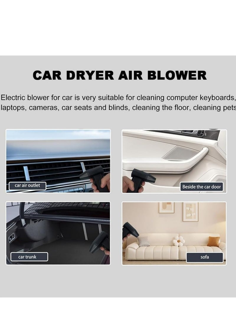 JAJEEK Portable Cordless Air Blower Battery Powered Turbo Cleaning and Drying Tool - Compact, High-Powered Air Blower for Home, Car, Electronics, and Outdoor Use - Fast Drying & Efficient Cleaning Tool - Black  - Image 2