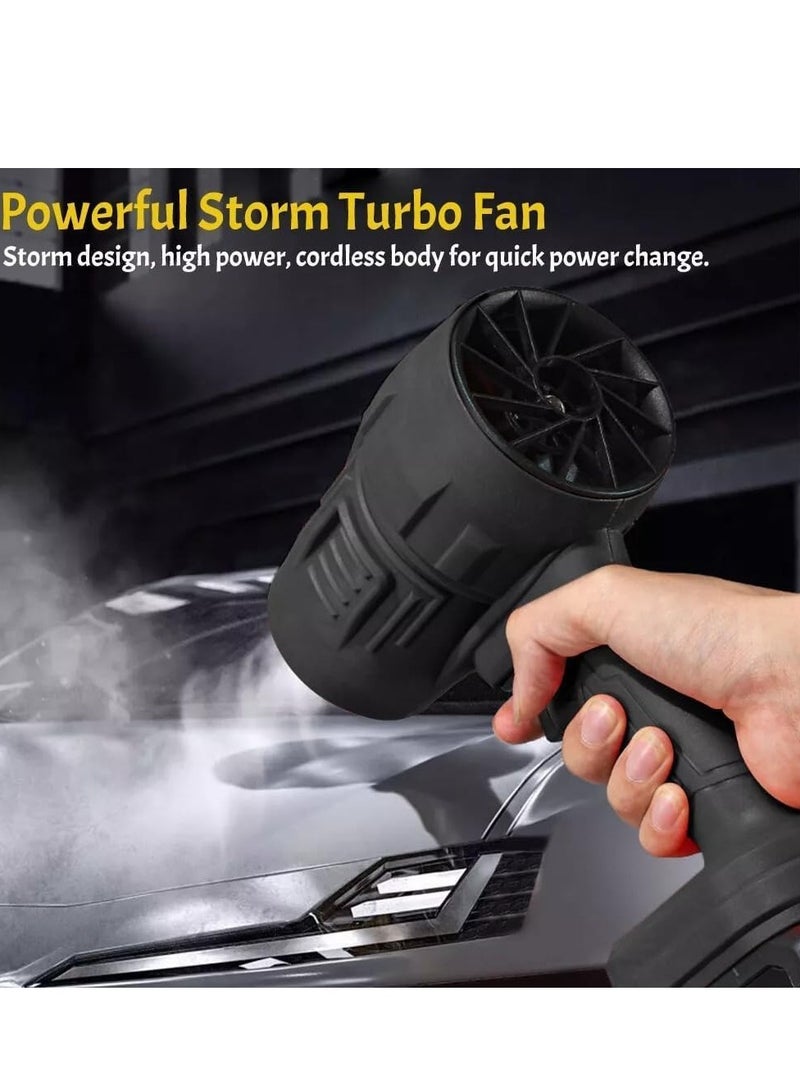 JAJEEK Portable Cordless Air Blower Battery Powered Turbo Cleaning and Drying Tool - Compact, High-Powered Air Blower for Home, Car, Electronics, and Outdoor Use - Fast Drying & Efficient Cleaning Tool - Black  - Image 4