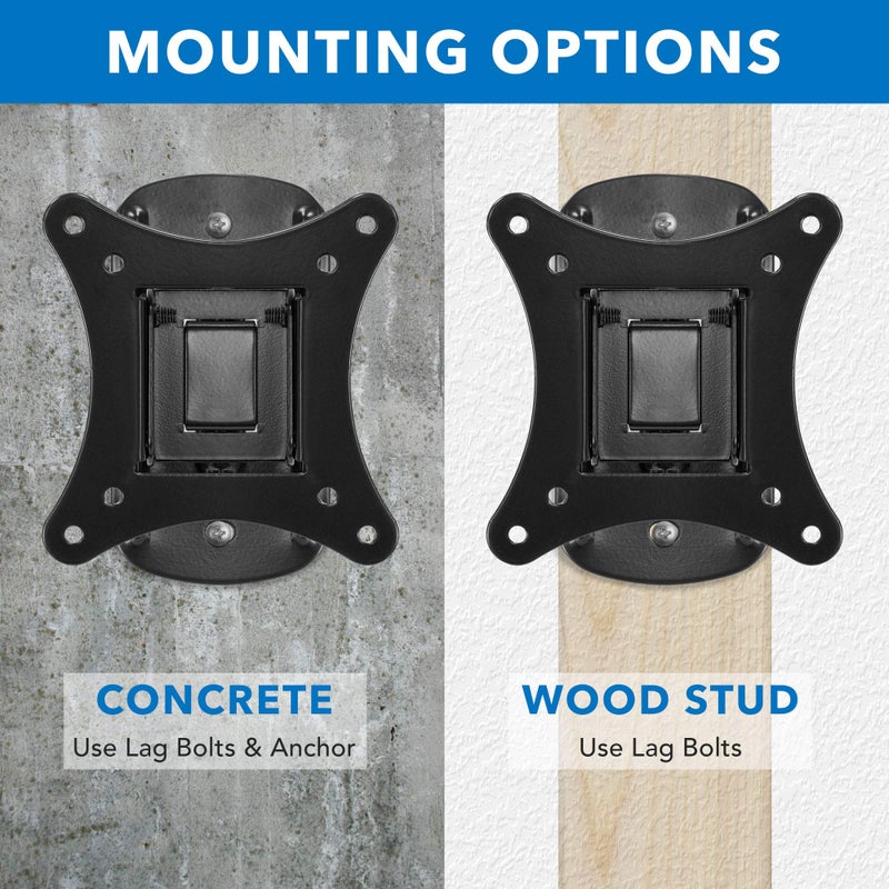 Mount-It! Small TV Wall Mount for 19â€“32 Inch Flat Screen TVs | Tilt and Swivel TV Wall Mount | Low Profile 2.4â€ Design | VESA 75x75 100x100 | Single Stud Installation | 44 lb Capacity - Image 4