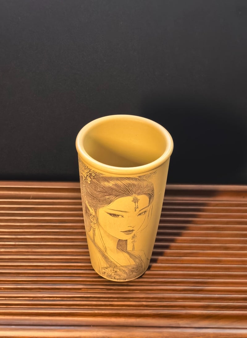 بيوينتي كوب ييشينغ من الرمل الأرجواني (طين دوان) من خام أصلي مزين برسم مشاهدة الجمال - Image 4