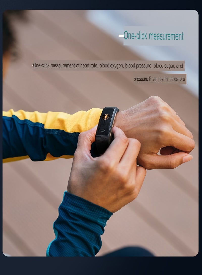 S5 Smart Bracelet, Waterproof Durable Smart Wrist Band Watch, USB Charging Lightweight Smart Health Watch With Blood Pressure Heart Rate Monitoring, (1pc, Blue) - Image 4