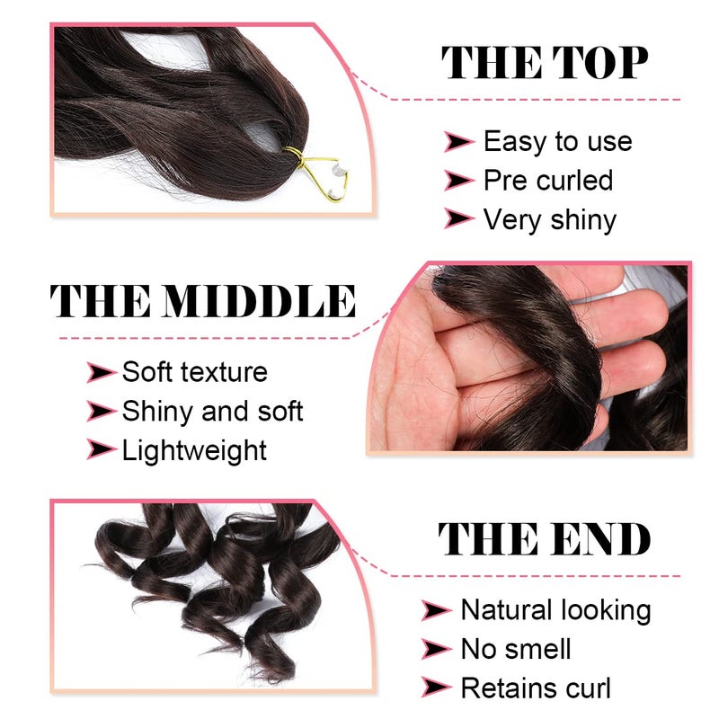WIPPORYA 6 Packs French Curls Braiding Hair 24 Inch Loose Wave Bouncy Braiding Hair with curly ends Pre Stretched 100g/pack Yaki Curly Hair for Black Women Hair Extensions (#4) - Image 4