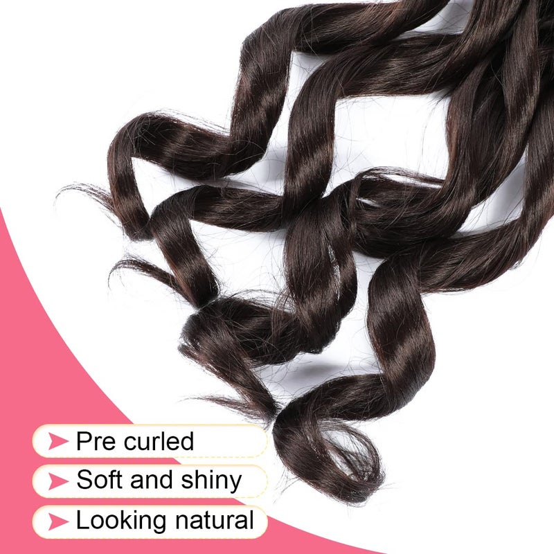 WIPPORYA 6 Packs French Curls Braiding Hair 24 Inch Loose Wave Bouncy Braiding Hair with curly ends Pre Stretched 100g/pack Yaki Curly Hair for Black Women Hair Extensions (#4) - Image 5