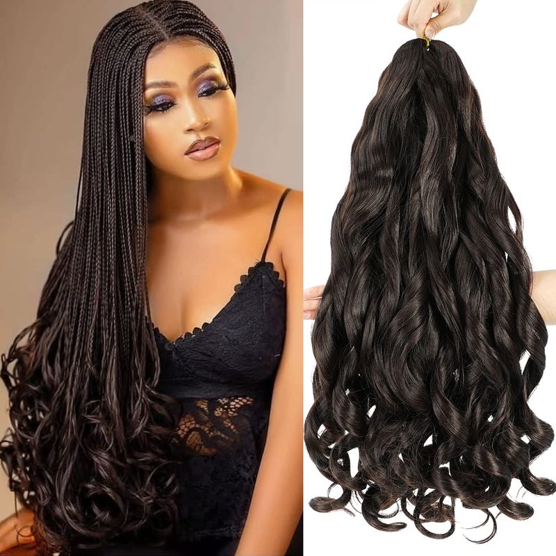 WIPPORYA 6 Packs French Curls Braiding Hair 24 Inch Loose Wave Bouncy Braiding Hair with curly ends Pre Stretched 100g/pack Yaki Curly Hair for Black Women Hair Extensions (#4) - Image 1