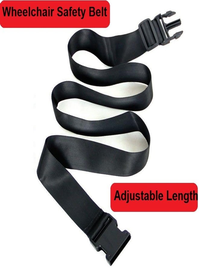 iCONY Wheelchair Safety Strap Seat Belt - Anti-Slip, Anti-Fall, Extra Long Size 100cm to 200cm Adjustable Length, Quick Released Buckle, Suitable for all People 1 Pack (BLACK) - Image 2