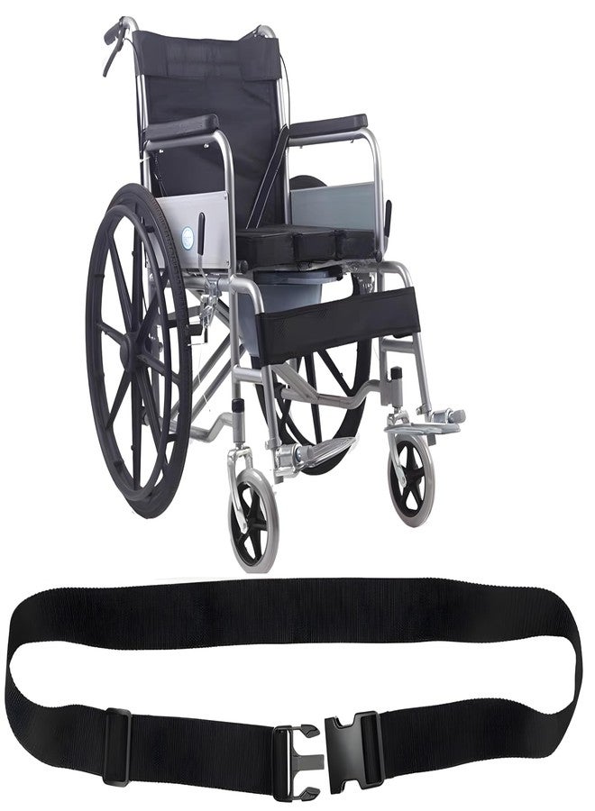 iCONY Wheelchair Safety Strap Seat Belt - Anti-Slip, Anti-Fall, Extra Long Size 100cm to 200cm Adjustable Length, Quick Released Buckle, Suitable for all People 1 Pack (BLACK) - Image 1