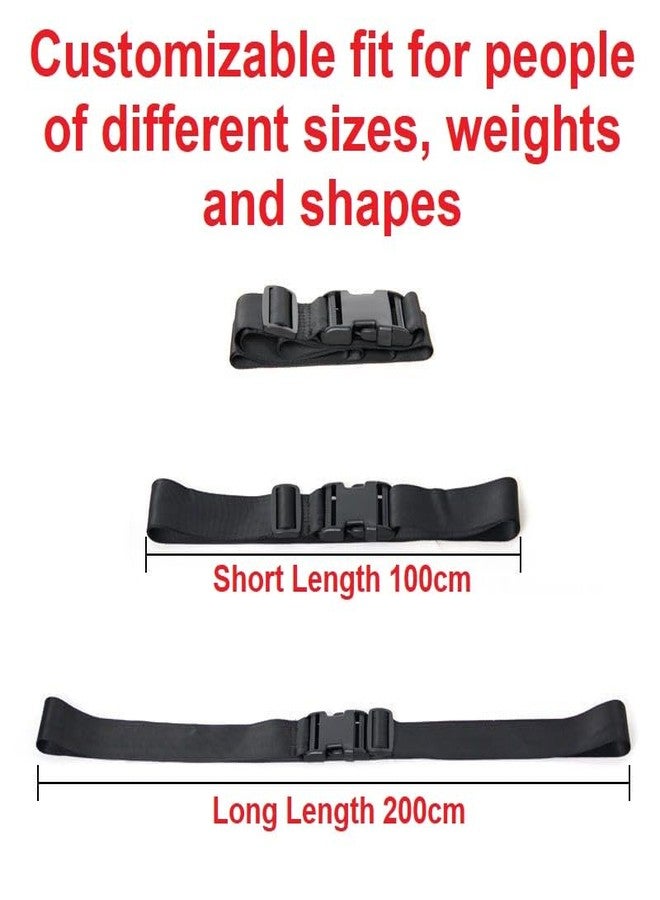 iCONY Wheelchair Safety Strap Seat Belt - Anti-Slip, Anti-Fall, Extra Long Size 100cm to 200cm Adjustable Length, Quick Released Buckle, Suitable for all People 1 Pack (BLACK) - Image 4