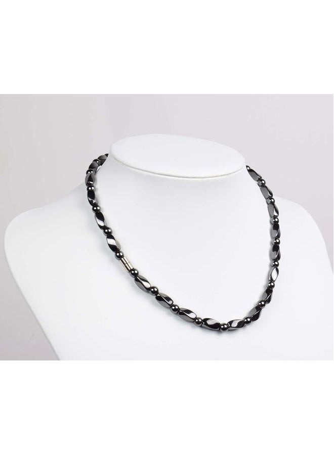 IRUMENG Hematite Necklace Unisex Black- Strong Magnetic Therapy Necklace Reduces Headache Pain - Arthritis in the Neck, Shoulder, and Head-19.6 inch (50cm) - Image 2