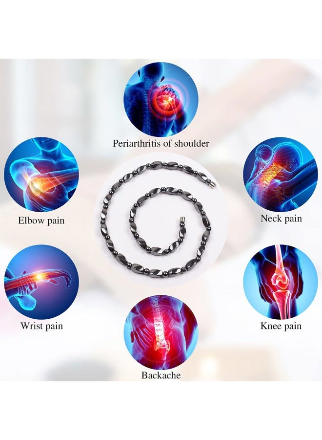 IRUMENG Hematite Necklace Unisex Black- Strong Magnetic Therapy Necklace Reduces Headache Pain - Arthritis in the Neck, Shoulder, and Head-19.6 inch (50cm) - Image 5