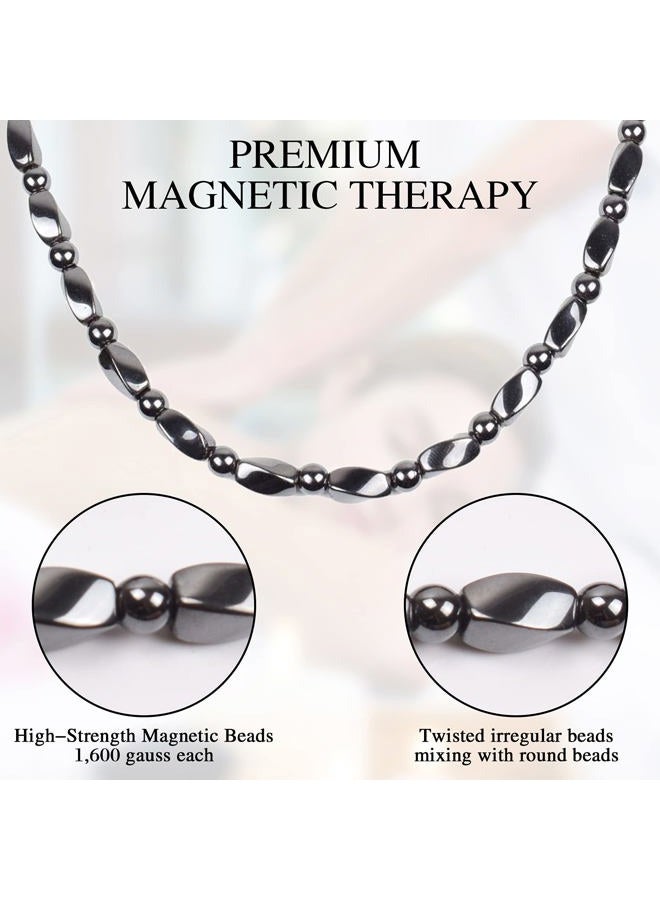 IRUMENG Hematite Necklace Unisex Black- Strong Magnetic Therapy Necklace Reduces Headache Pain - Arthritis in the Neck, Shoulder, and Head-19.6 inch (50cm) - Image 3