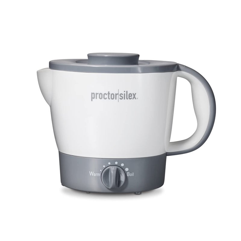 Proctor Silex 32oz Adjustable Temperature Hot Pot Electric Kettle for Tea, Boiling Water, Cooking Noodles and Soup, White - Image 1