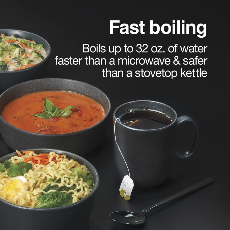 Proctor Silex 32oz Adjustable Temperature Hot Pot Electric Kettle for Tea, Boiling Water, Cooking Noodles and Soup, White - Image 2