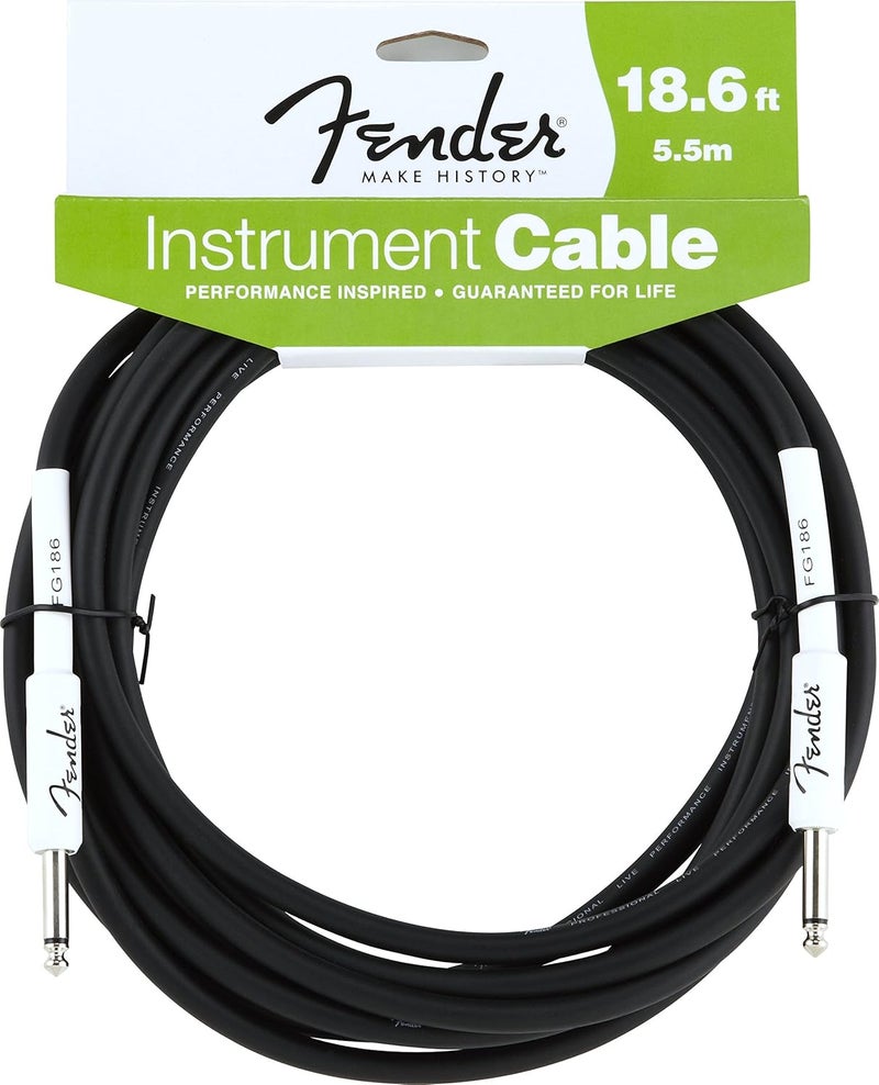Fender 18.6 ft Instrument Cable with 1/4 Jack Connectors - Straight