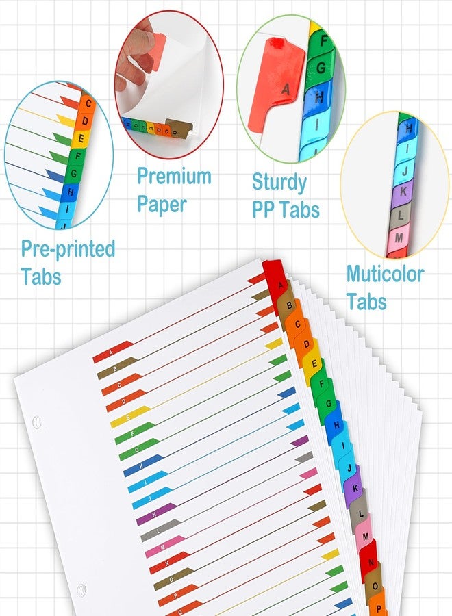 Coidea Alphabet Binder Dividers for 3 Ring Binder, COIDEA A-Z Dividers for 3 Ring Binder, Multicolor A-Z Binder Dividers with Customizable Table of Contents Page, ABC Alphabet Tabs for School Office - Image 3
