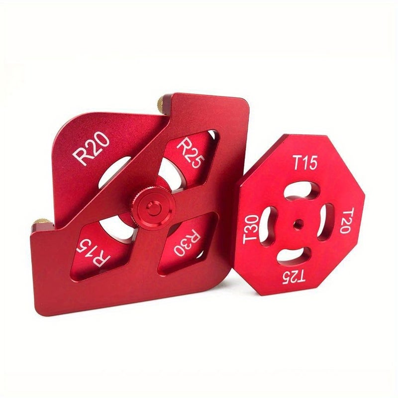 Red Metal Woodworking Corner Radius Jig Chamfer Template for Round T Arc Edges - Image 2