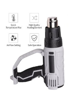 BISSO Electric Heating Gun 4 Nozzles 2000W Hot Air Gun Two-Position Adjustable Multifunctional Use For Welding  Heat Laminating ,Peeling Paint ,Bend the Tube and Grill  - Image 3