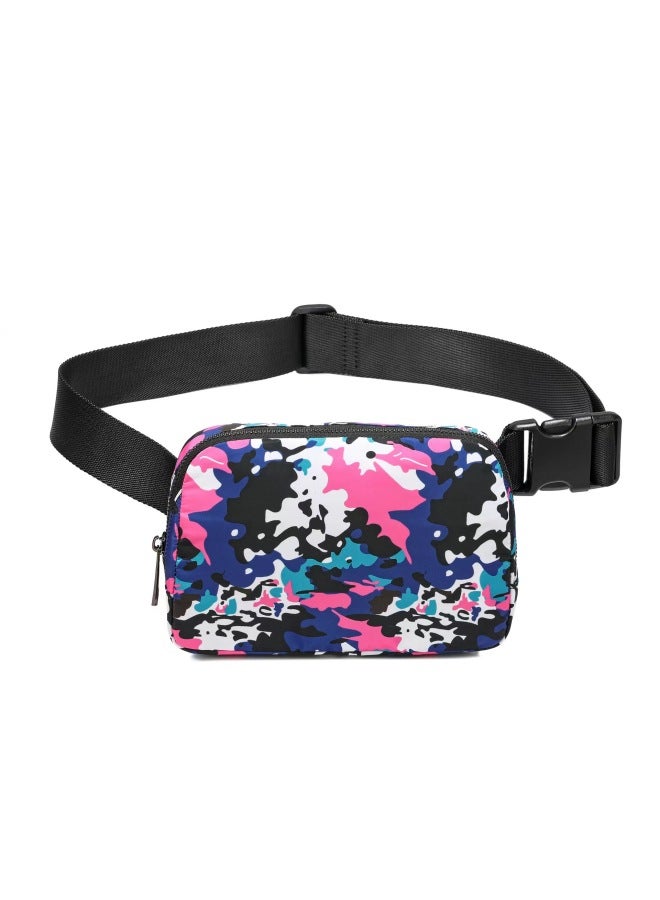 Lulu Boys And Girls Waist Bag Fashionable Chest Bag Lightweight Outdoor Sports Satchel Running Mobile Phone Bag Waterproof Nylon-Colour:2215 Color Camouflage