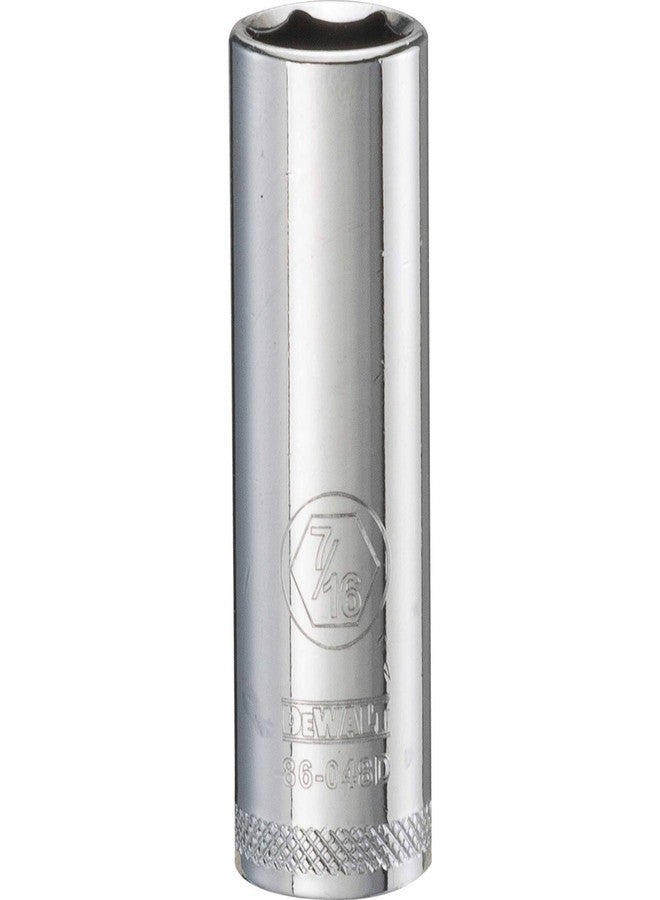 DEWALT DWMT86048OSP 6 Point 1/4'' Drive Deep Socket 7/16'' SAE