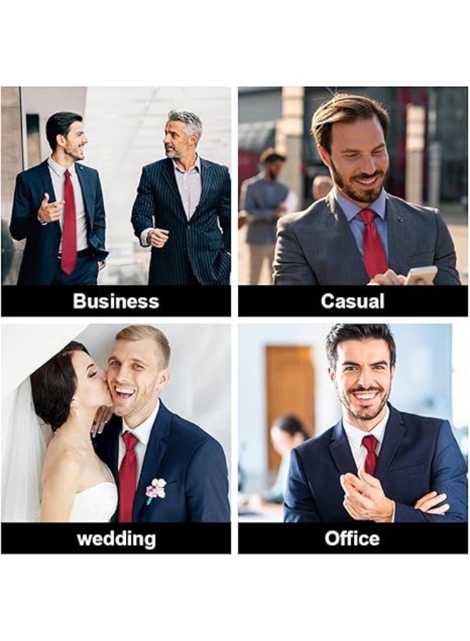 Pre-Tied Bow Tie Satin Solid Bowtie Adjustable Tuxedo Bowties for Men and Boys - Image 5