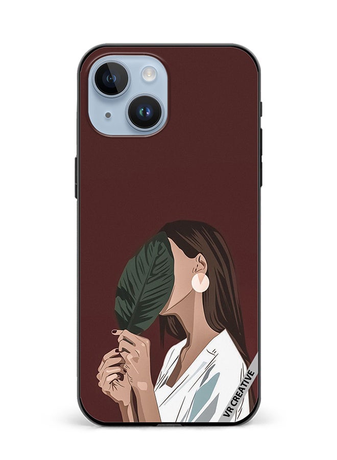 VR CREATIVE Protective Case Cover For Apple iPhone 15 Leaf Girl Design Multicolour - Image 1