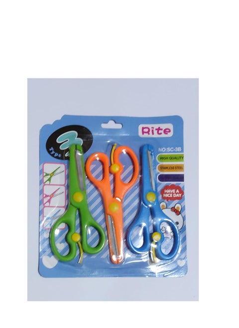 Pack Of 3 Stainless Steel Little Scissor Multicolour