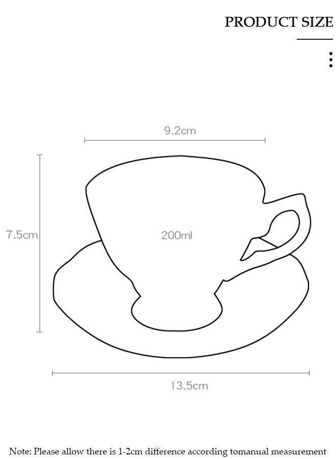 DUNISO French Retro Phnom Penh Tea Cups and Saucers Set Porcelain Tea Set for Tea Party Afternoon Tea Cups Saucer for Coffee Milk Kitchen and Drawing Room - Image 2