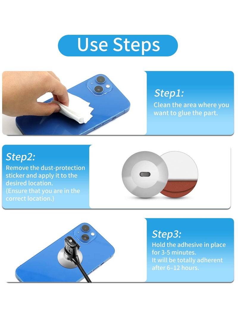 SOLARAE 5 عبوات من لوحة تثبيت لاصقة مع فتحة لقفل الكمبيوتر وكابلات الأمان لتأمين اللابتوبات والأجهزة اللوحية والشاشات لجهاز آيفون والهواتف الذكية - Image 4