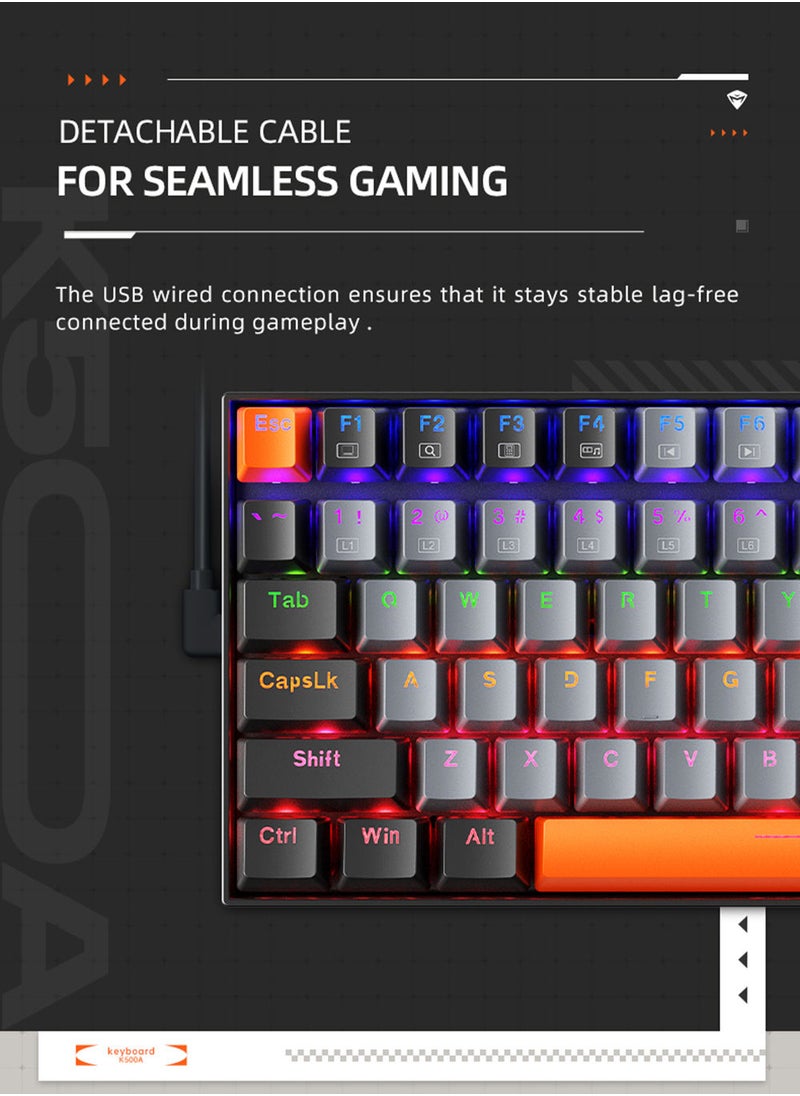 MACHENIKE - 84 Keys Wired Mixed Light Keyboard Gaming Keyboard With Mechanical Brown Switch - Image 1