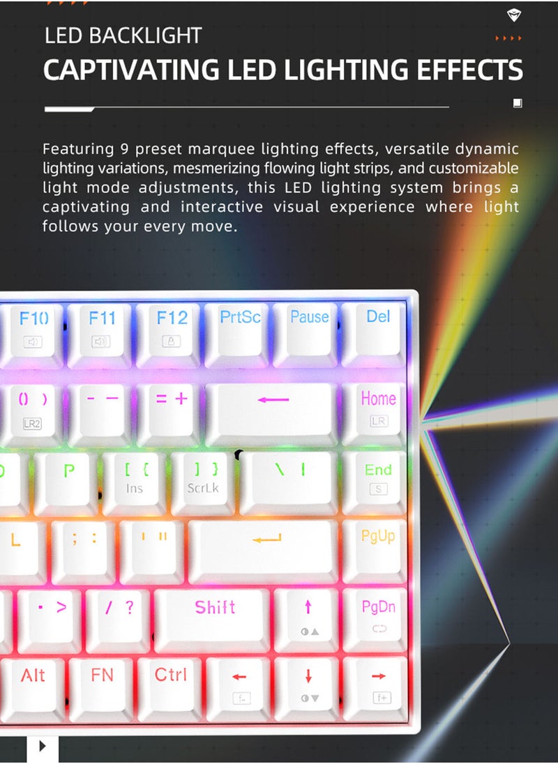 MACHENIKE - 84 Keys Wired Mixed Light Keyboard Gaming Keyboard With Mechanical Brown Switch - Image 1
