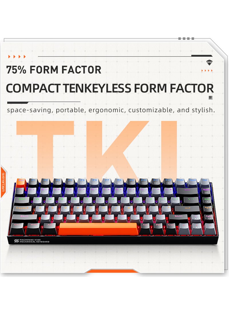MACHENIKE - 84 Keys Wired Mixed Light Keyboard Gaming Keyboard With Mechanical Brown Switch - Image 1