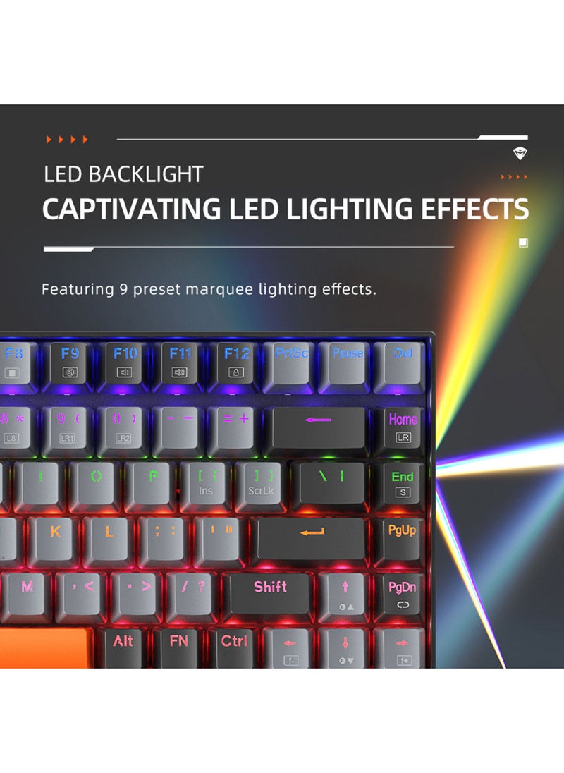 MACHENIKE - 84 Keys Wired Mixed Light Keyboard Gaming Keyboard With Mechanical Brown Switch - Image 1