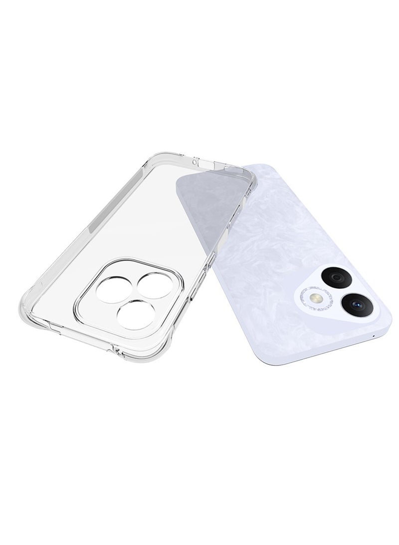 SanHu Case for Honor 400 Lite Clear TPU Four Corners Military-Grade Protection Cover Transparent Soft - Image 2