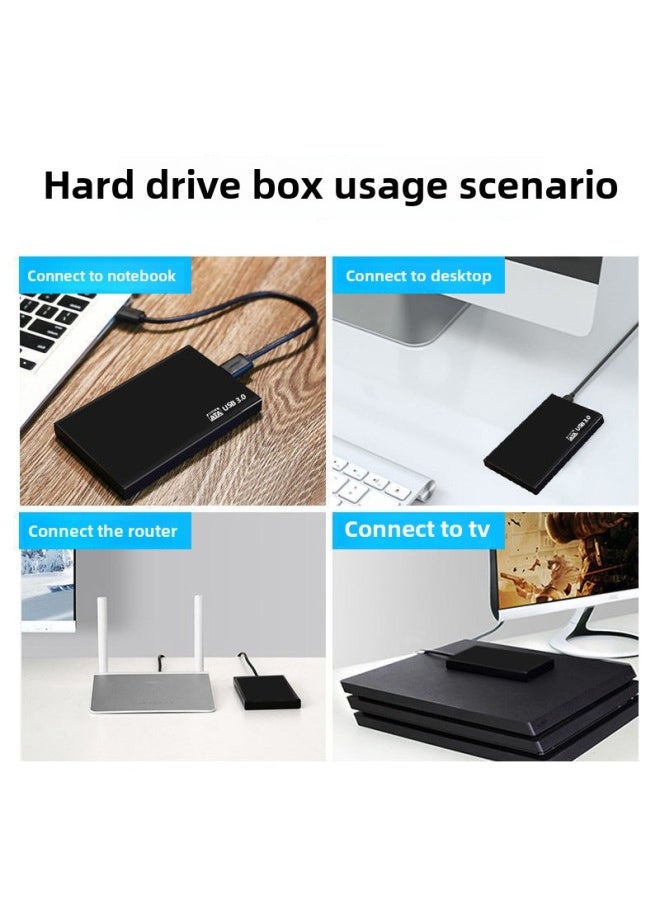 2.5 Inch Usb3.0 Hard Disk Box Desktop Laptop External Solid State Ssd Mechanical Mobile External Box-Color:2.5inch Hard Drive Box Usb 2.0-added Micro Mobile Phone Adapter (small Trapezoid)
