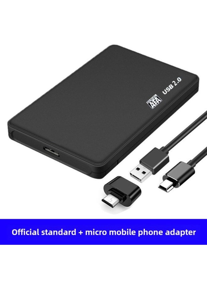 2.5 Inch Usb3.0 Hard Disk Box Desktop Laptop External Solid State Ssd Mechanical Mobile External Box-Color:2.5inch Hard Drive Box Usb 2.0-added Micro Mobile Phone Adapter (small Trapezoid)