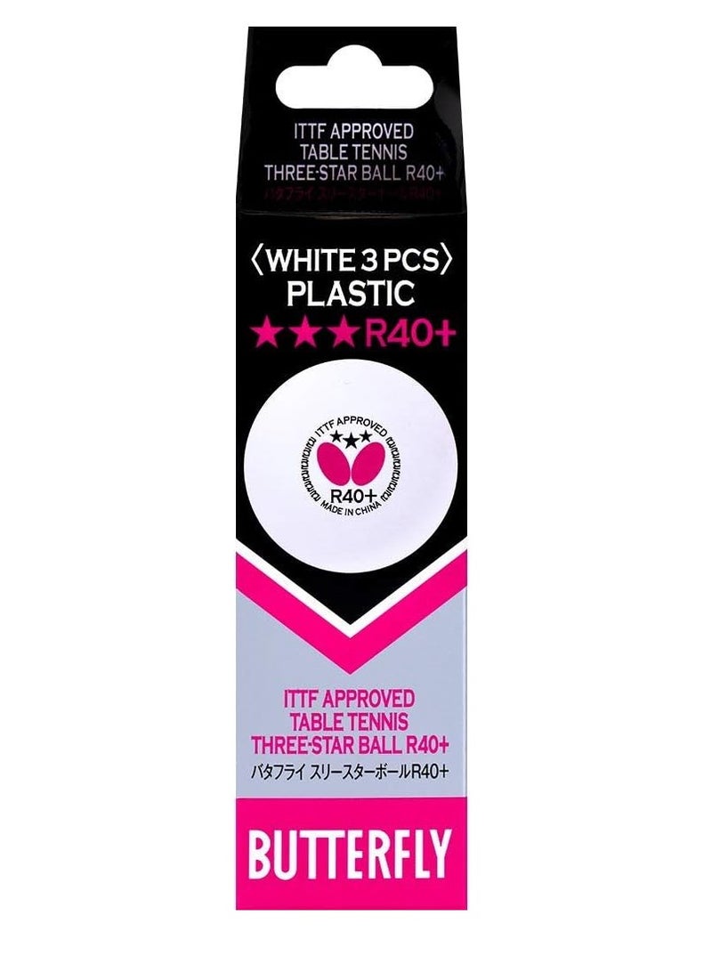 Butterfly Three Star R40+ Table Tennis Balls(Box Of 3) 4906901203181 - Image 4