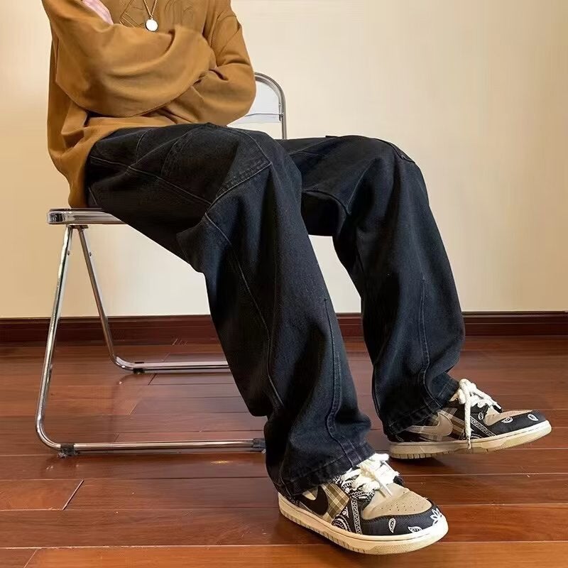 Unisex Classic Denim Jeans Loose Fit Daily Outdoor Wear - Image 2