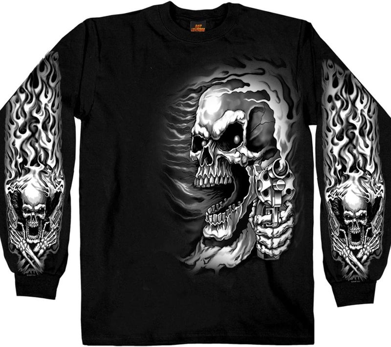 Hot Leathers Men's Assassin Black Long Sleeve Shirt - Image 1