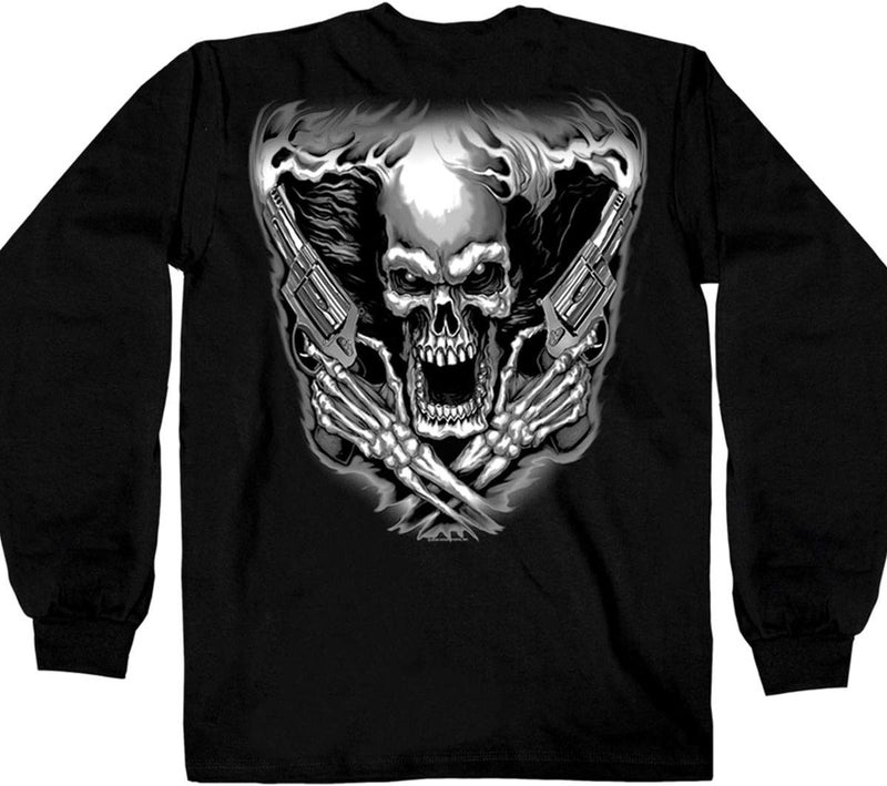 Hot Leathers Men's Assassin Black Long Sleeve Shirt - Image 2