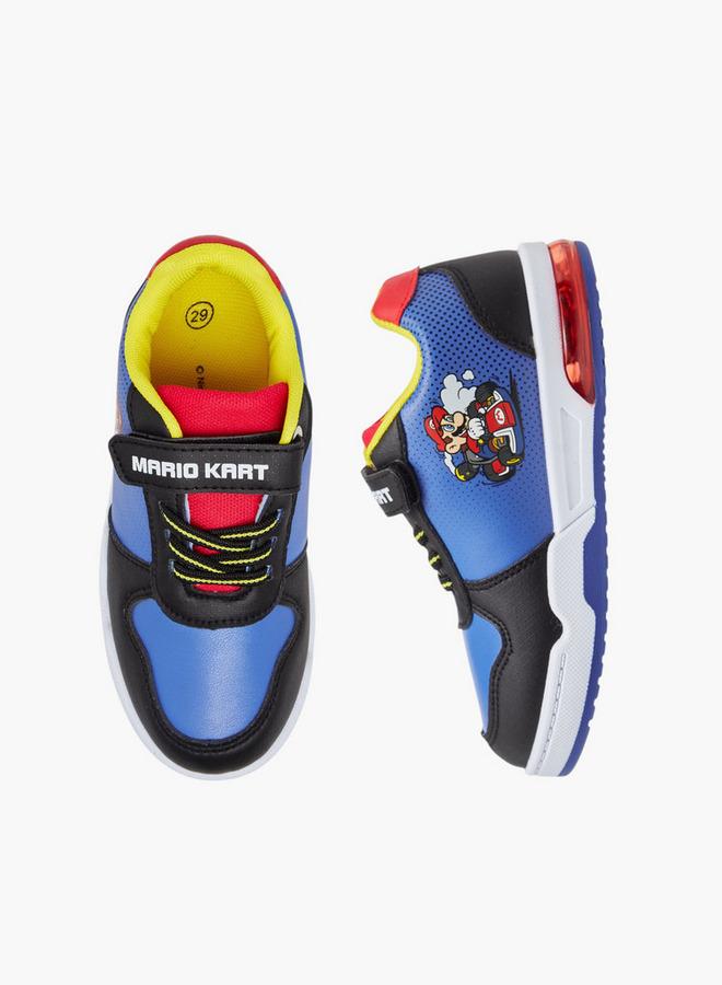 Super Mario Colourblock Light-Up Sneakers with Hook and Loop Closure - Image 1