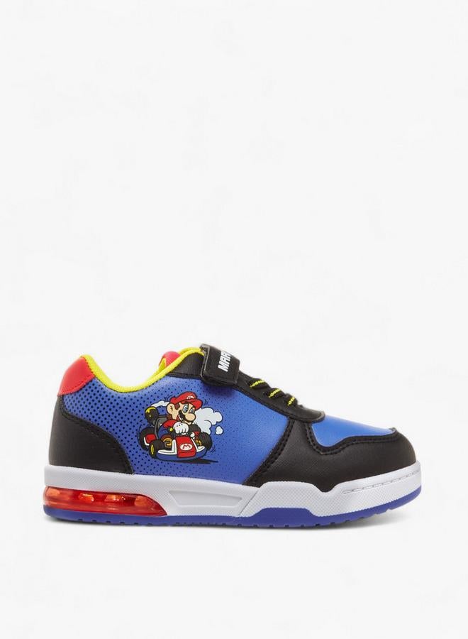 Super Mario Colourblock Light-Up Sneakers with Hook and Loop Closure - Image 3
